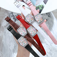 Ladies Watch Full Rhinestone Arabic Numeral Dial Design Leather ⌚️