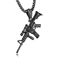 Submachine Gun Pendant  Necklace Men Rock Hip Hop Party Jewelry ✨