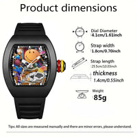 Luxury  Men's Sports Fashion Quartz Watch  Barrel-Shaped Silicone Men's Watch🙂