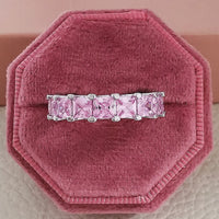 Luxury Fashion Pink Engagement Wedding Band Eternity Ring 💍