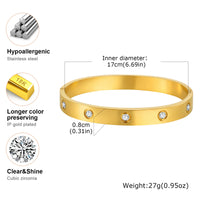Luxury Cubic Zircon Round Bangle Bracelet for Women Jewelry ✨