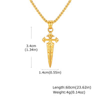 Sword Shape Necklace Stainless Steel Sword Pendant ⛓