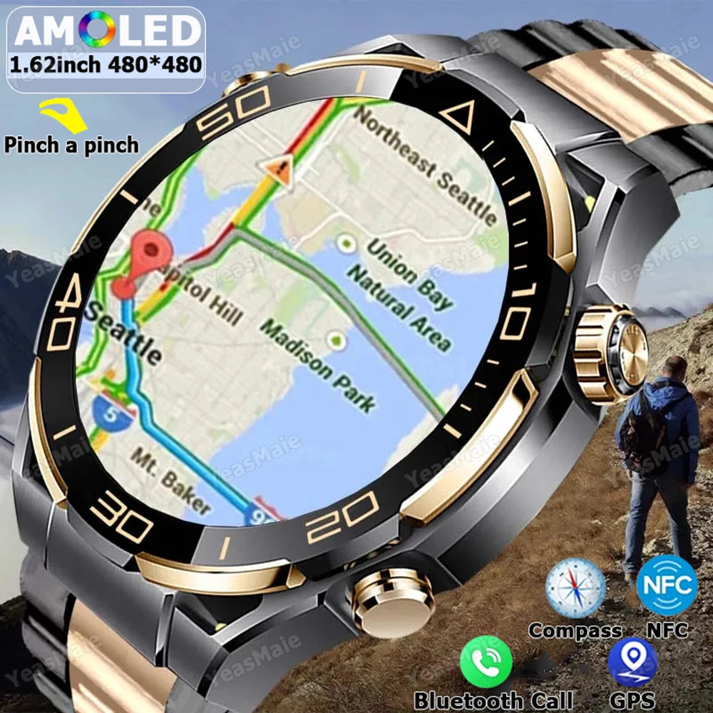 New NFC Smartwatch Men 4GB ROM  Wireless 4GB ROM Bluetooth Call 📞⌚️