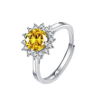 Dainty Sun Flower Moissanite Ring For Women Popular S925 Sterling Silver 💍