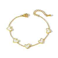 Romantic Heart Love Bracelet for Women Multi-color Stainless Steel Bracelet Gold Plated✨