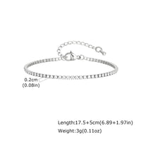 Luxury Zircon 2/3/4/5MM Tennis Chain Bracelet for Women, Stainless Steel Bracelet Zircon ✨
