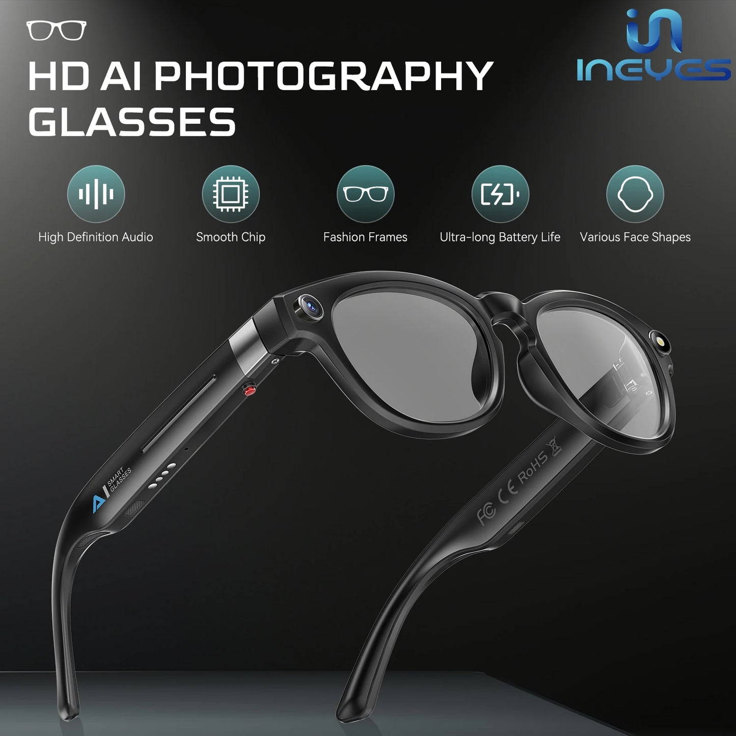 -   AI Smart Glasses Recording Video Photo Recognition Answer Translation AI Dialogue IP65