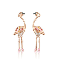 Rose Gold Series 925 Sterling Silver Flamingo Giraffe Star and Moon Flower Earrings ✨