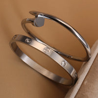 Heart Shaped Zircon Stainless Steel Gold Color 2-in-1 Bracelet ✨