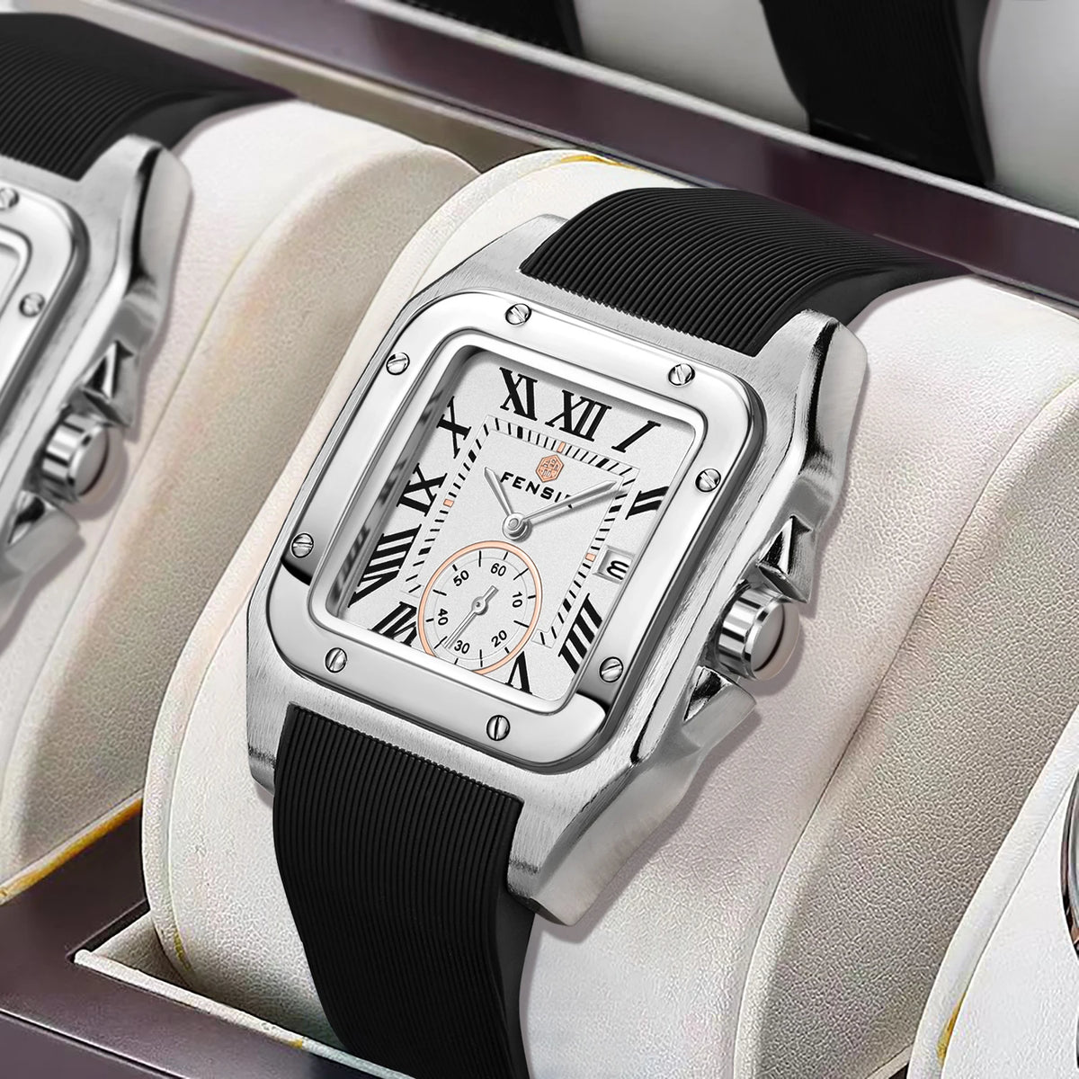 Santos Tank Series with Calendar Display Men's Watch⏱️