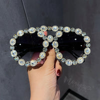 Luxury Gem Green Diamond Sun Glasses Personal Female UV400 🕶️