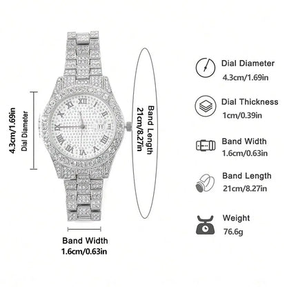 Luxurious hip-hop style watch-bracelet diamond for men and women 💎