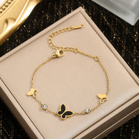 Luxury Gold Color Butterfly Bracelet - Stainless Steel Jewelry for Women ✨