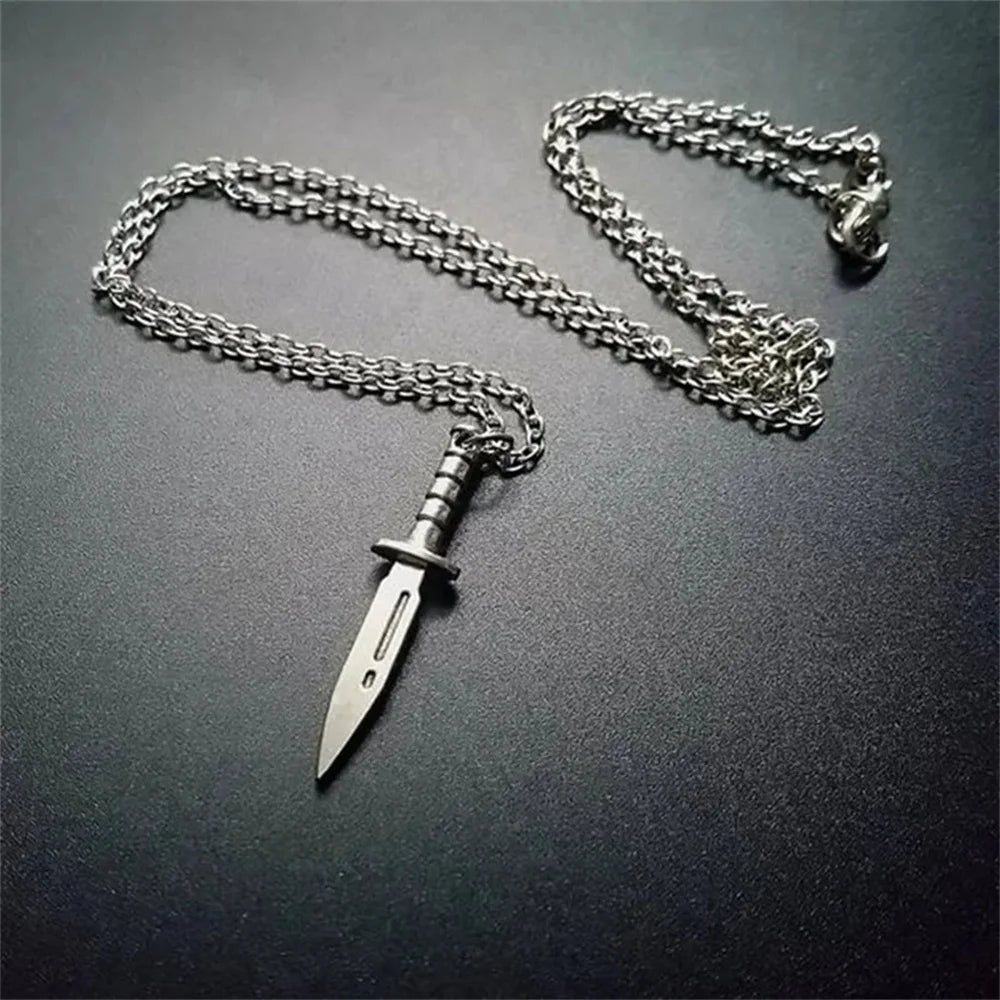 Gothic Knife Dagger Pendant Chokers Necklace Jewelry 🔪
