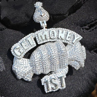 Get Money Necklace with Pendant Charms Tennis Chain Color Gold 💎