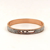 Luxury Brand Stainless Steel Slide Lover Bangles Full Crystal Stone Bracelets 💎