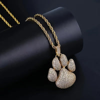 Hip Hop Ice Dog Claw Pendant Synthesis Zirconia Bear Claw Necklace Men Women 💎