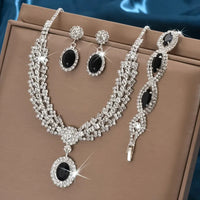 - Elegant Bridal Jewelry Set Necklace Earrings with Sparkling Rhinestones 💎