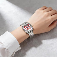 Stainless Steel Alloy Square Dial Simple Elegant Ins Style Light Luxury High⌚️