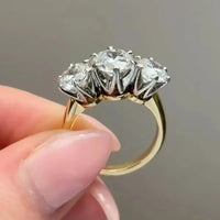 Luxury Elegant Women Rings Three Sparkling 💍