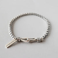 New 925 Sterling Silver Simple Style Bracelet Charm Geometric Shape Woman Bracelet ✨