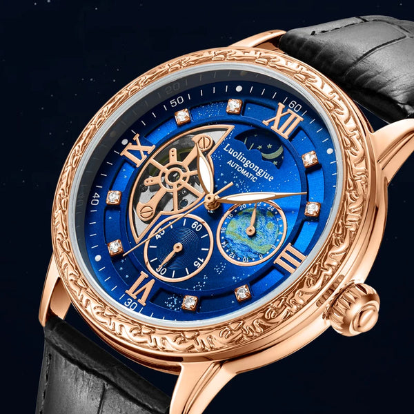 Luxury Men's Business Automatic Mechanical Skeleton Design Watch ⌚️