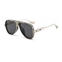 Men Metal Square Pilot Shades Sunglasses