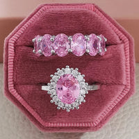 Luxury Fashion Pink Engagement Wedding Band Eternity Ring 💍