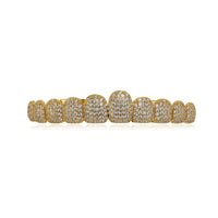 Hip Hop 10/10 Iced Out CZ Stone Teeth Grillz Punk Rapper Cubic Zirconia 💎