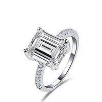 Zirconia Engagement Ring Original Real Silver Color Designer 💍