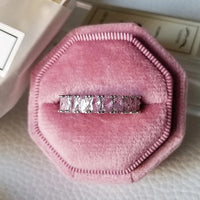 Luxury Green Black Pink Silver color Eternity Band Ring For Women 💍