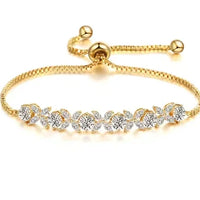 Cubic Zirconia CZ Crystal Adjustable Flower Bracelets 💎