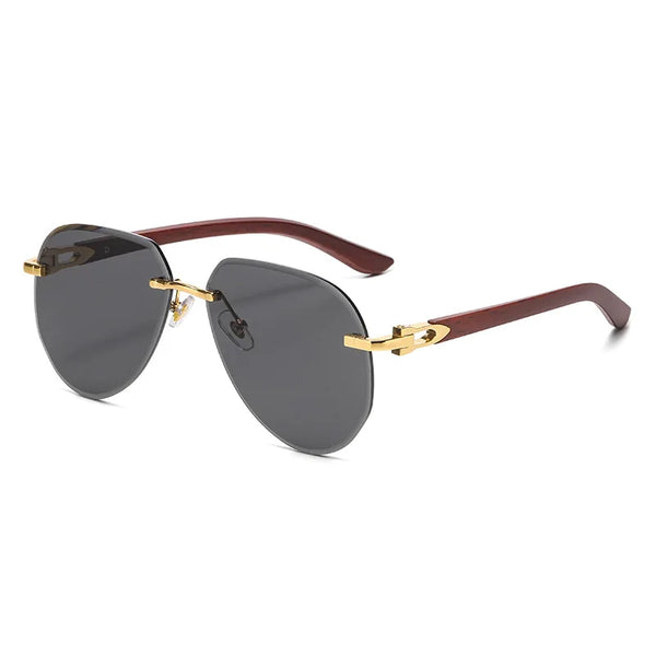 Luxury Brand Designer Rimless Vintage Pilot Sunglasses 🕶️