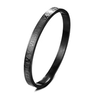 New Luxury Titanium Steel Bracelet Men 3 Colors Roman Alphabet Element Bangle ✨