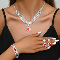 - Elegant Bridal Jewelry Set Necklace Earrings with Sparkling Rhinestones 💎