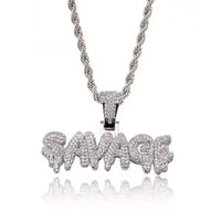 Diamond  Hip Hop Necklace Shiny Cubic Zirconia Wallet Pendant 💎