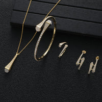 Cubic Zircon 4pcs Waterdrop Jewelry Sets