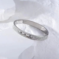 Luxury Brand Stainless Steel Slide Lover Bangles Full Crystal Stone Bracelets 💎