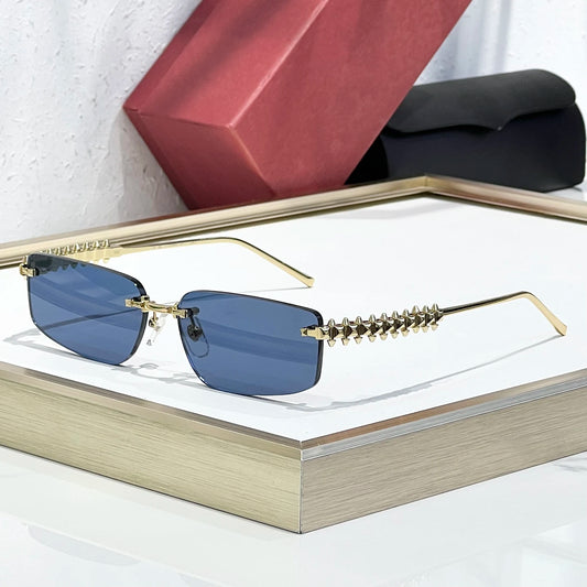 Designer Fashion Metal Rivet CT0544 Holiday Leisure Trendy Square Men Sunglasses