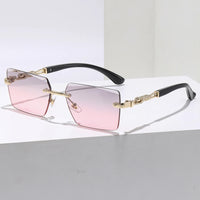 Rimless Rectangle Shaped Colorful Fashionable Classic Sunglasses 🕶️