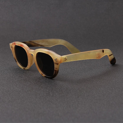 Brand fashion classic three nail glasses sunglasses handmade custom natural horn plate