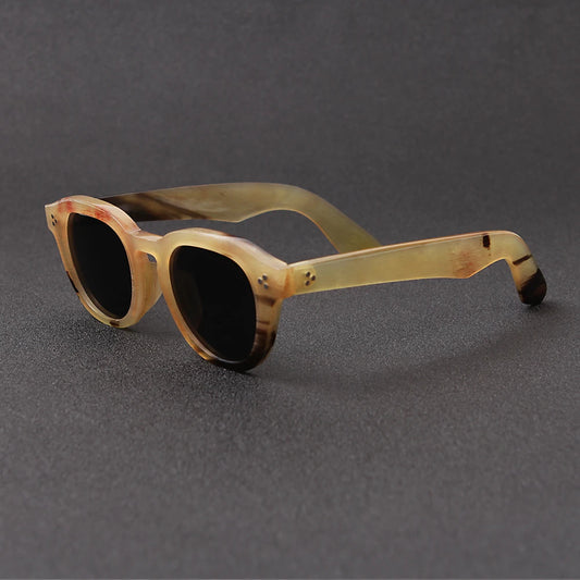 Brand fashion classic three nail glasses sunglasses handmade custom natural horn plate