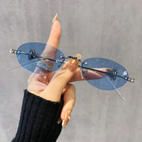 New Exquisite Luxury Oval Shaped Diamond-Inlaid Niche Design Sunglasses ✨