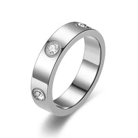 Designer Style Classic Stainless Steel Diamond Ring - Unisex Jewelry Gift Size 5-11  💍