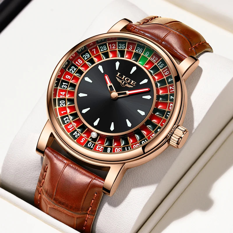 Roulette Game Dial Luxury Watches men Fashion Mens Watch Waterproof 🎰