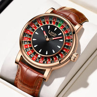 Roulette Game Dial Luxury Watches men Fashion Mens Watch Waterproof 🎰