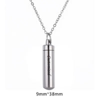 Cylinder Pendant Charm Stainless Steel Cremation Memorial ⛓