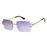 Diamond Cut Lens Shades Eyewear Men Retro Frameless  👓