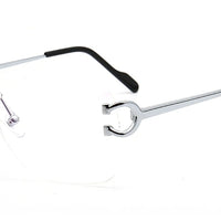 Pilot Metal Glasses Frame Casual Optical Eyeglasses Rimless 👓