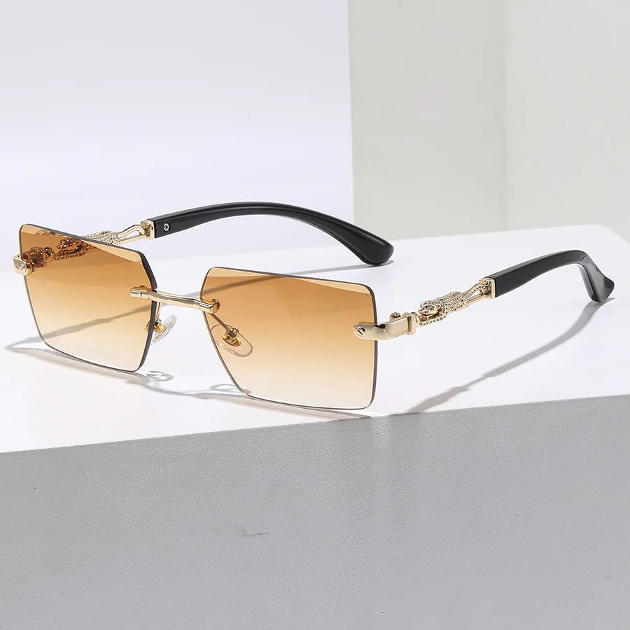 Rimless Rectangle Shaped Colorful Fashionable Classic Sunglasses 🕶️